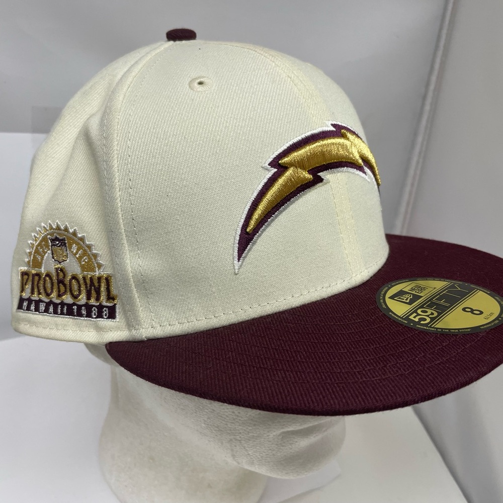 Los Angeles Chargers New Era NFL Pro Bowl Hawaii 1988 Patch Fitted SZ 8 Hat Cap